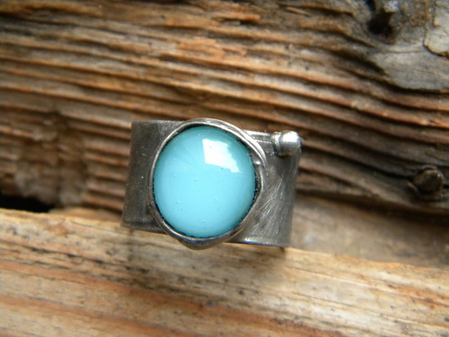 Roman Ancient Ring ;) błękit świecący Beata Trotter