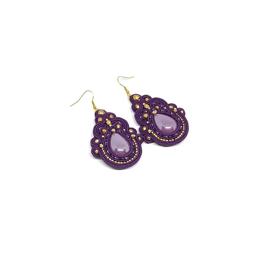 kolczyki soutache Fioletowe kolczyki sutasz - kolekcja Thalia