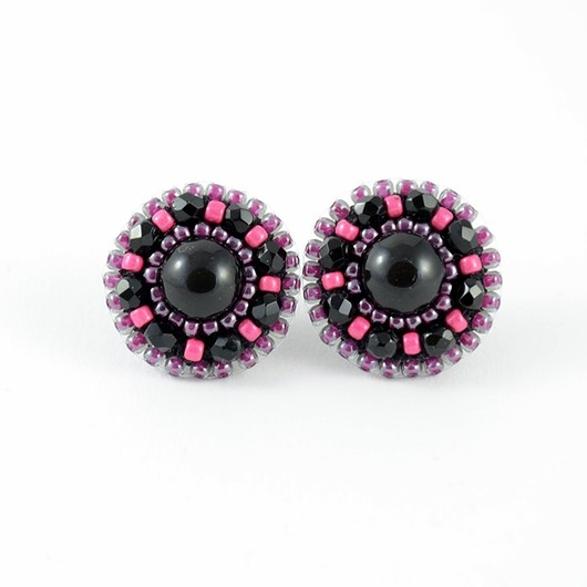 kolczyki swarovski Kolczyki Swarovski Groszki black&orchid