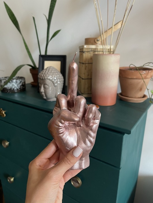 świeczniki i świece Świeca w kształcie dłoni FUCK różne kolory  Sontelia