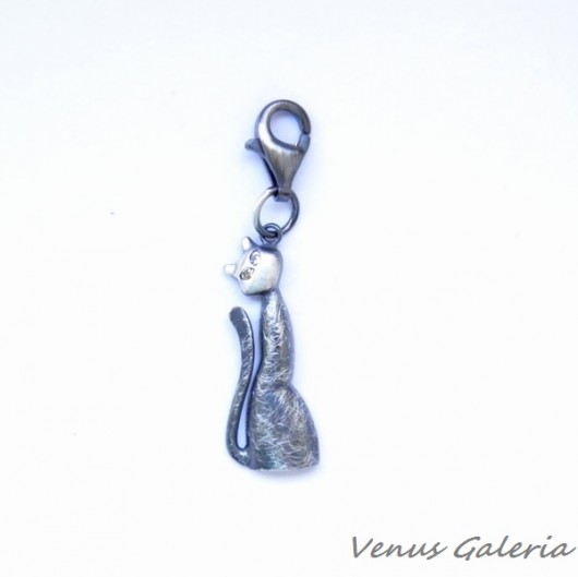 Charm srebrny- Kot mini szary VENUS GALERIA