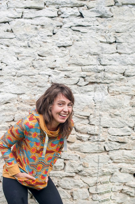 bluza z kapturem damska Bluza kangurka "Sunflower" z musztardą