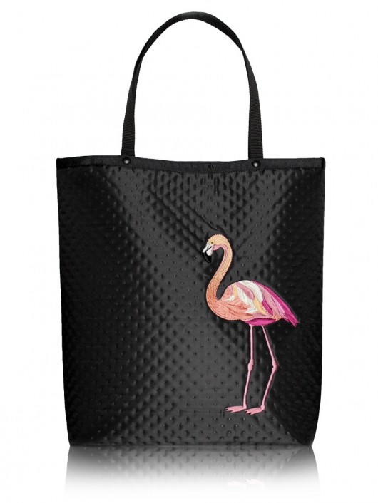 Torba typu shopper z haftowanym Flamingiem  GOSHICO