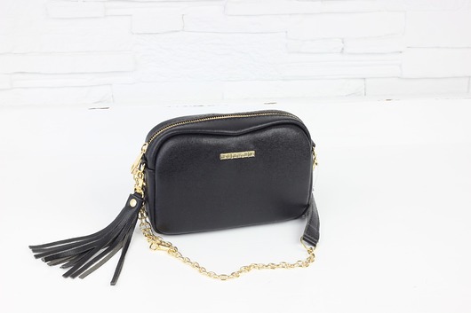 Skórzana Fabioletka black Saffiano GOLD FABIOLA TOREBKI