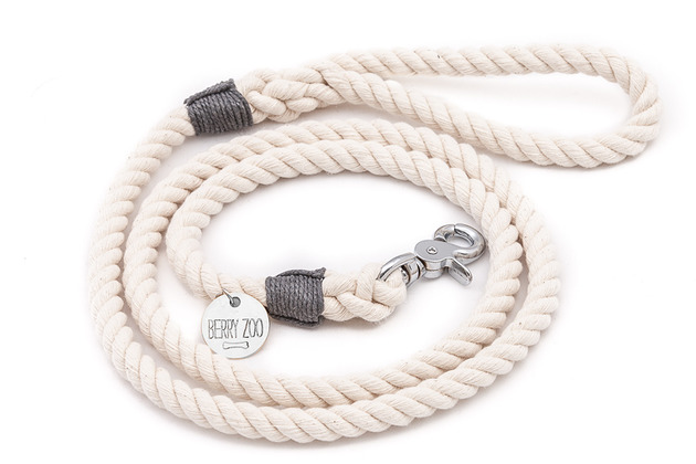smycze i obroże dla psów i kotów Smycz Natural Silver classic