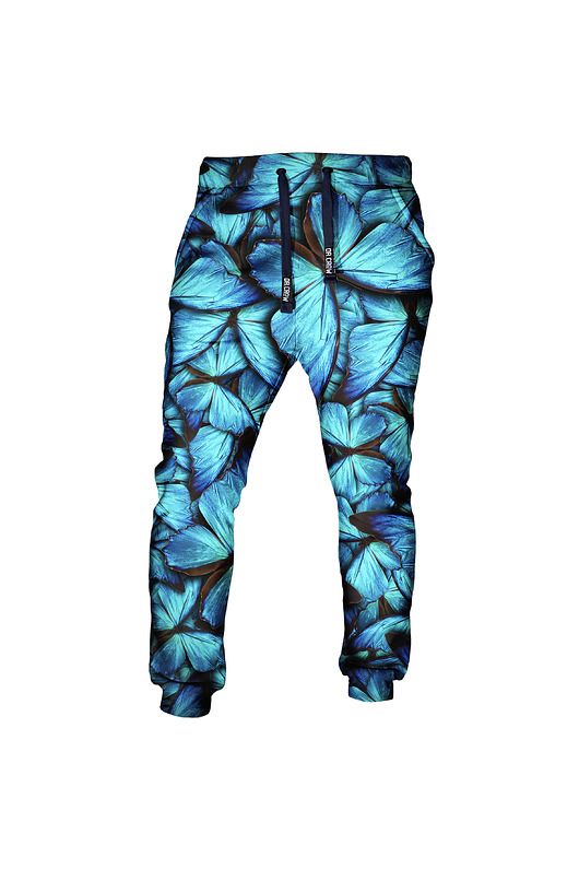 spodnie dresowe damskie DR.CROW Spodnie Fullprint Motyle Blue