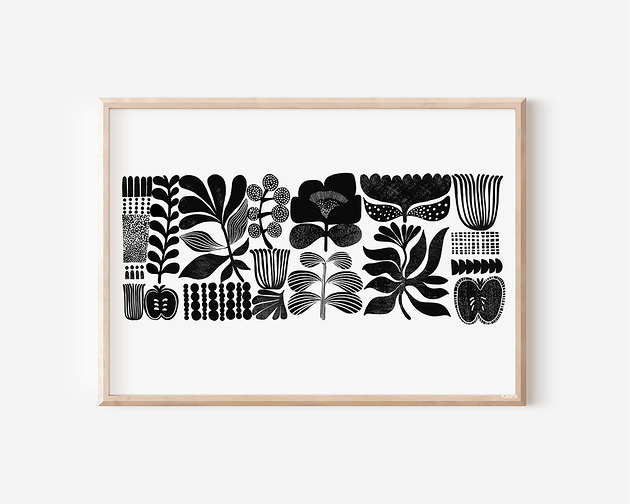grafiki i ilustracje Autorska grafika "Herbarium" rośliny, kwiaty