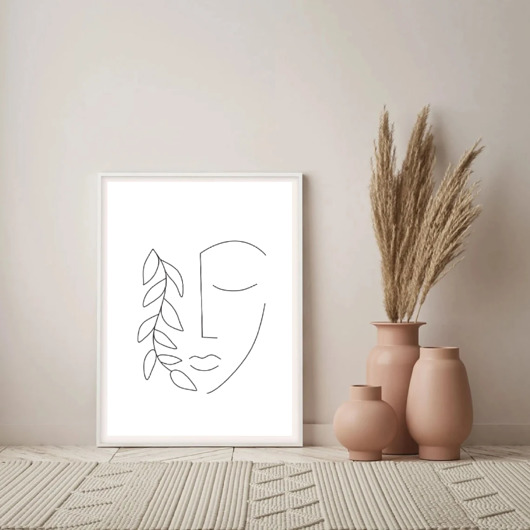 grafiki i ilustracje PLAKAT line art, szkic, twarz, abstrakcyjny