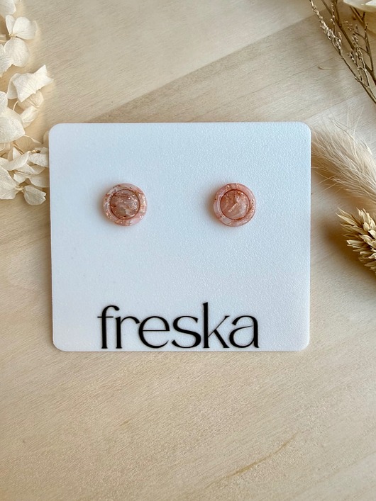 kolczyki z masy plastycznej Kolczyki Kółka z ramką ze złotem  LIMITOWANE