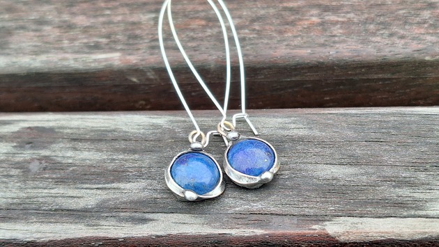 kolczyki z kamieniami Kolczyki Lapis lazuli