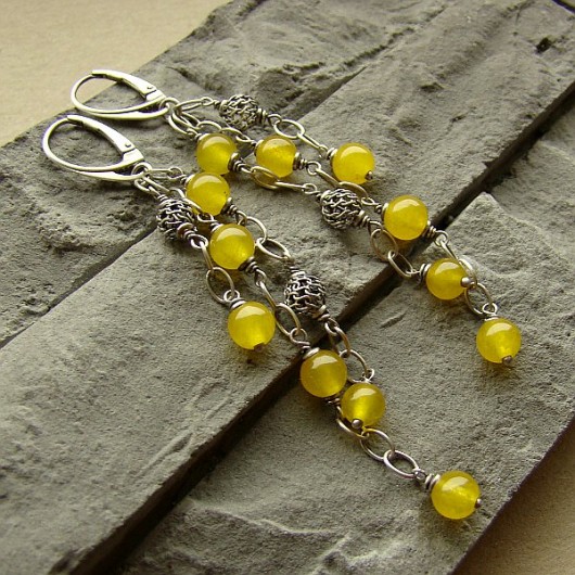 kolczyki z kamieniami Kolczyki Yellow