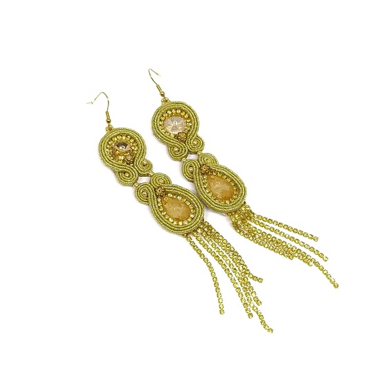 kolczyki soutache Złote kolczyki sutasz - kolekcja Glamour