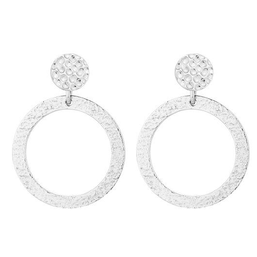 kolczyki srebrne Srebrne kolczyki z chropowatymi kołami