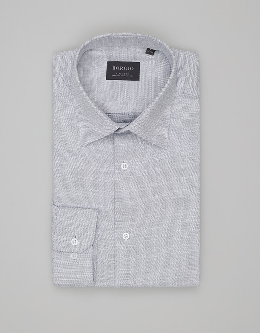 koszule męskie Koszula fabrizia 00545 długi rękaw szary classic fit