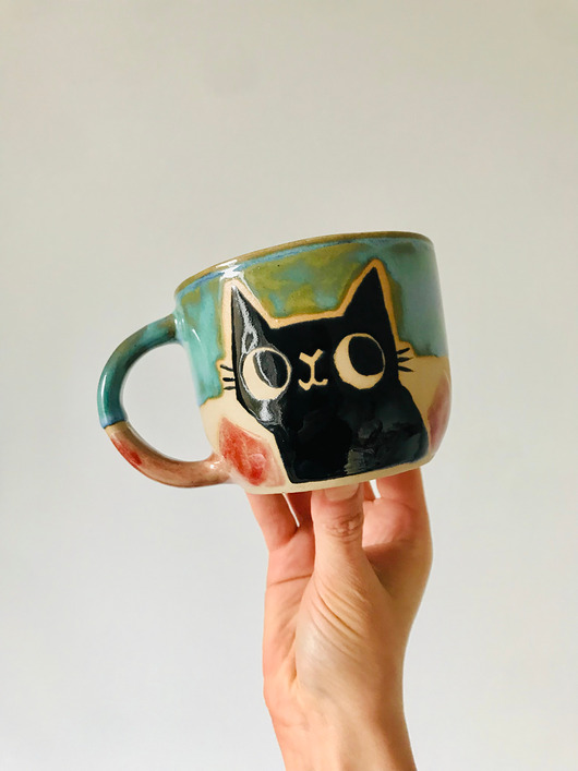 kubki Kubek z uchem Kot