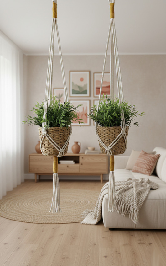 kwietniki Kwietniki makrama ze sznurka zestaw minimalistyczny MKW24