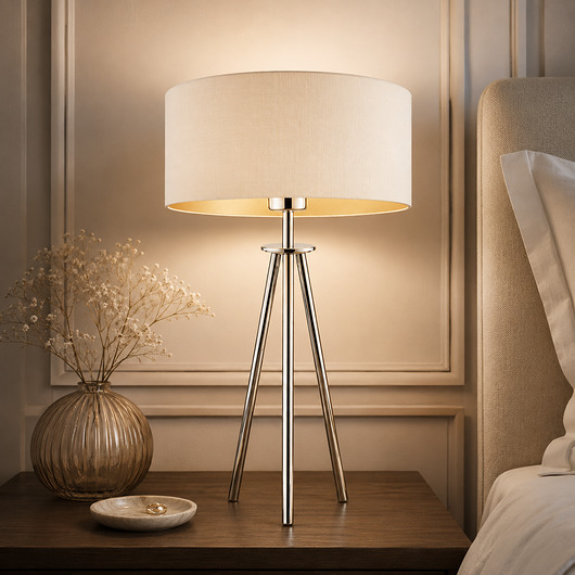 lampy stołowe Lampka stołowa na trójnogu z welurowym abażurem ALTA VELUR