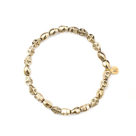 biżuteria męska Męska bransoletka - małe złote czachy