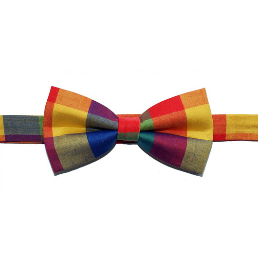 Mucha gotowa bowstyle wielokolorowa krata bowstyle