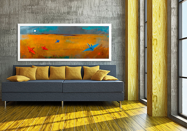 obrazy Obraz na płótnie Ptaki origamii 147x60cm