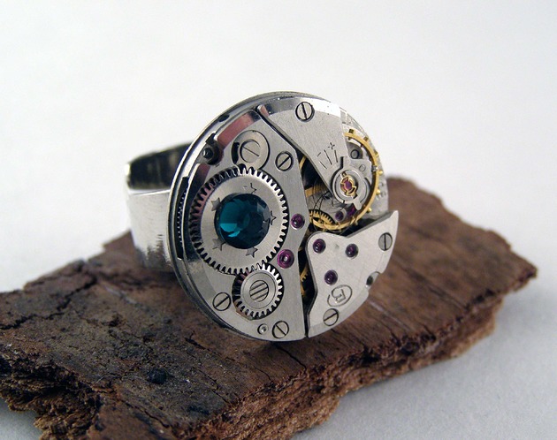 pierścionki srebrne Mechaniczny pierścionek 238