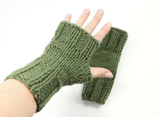 rękawiczki damskie Mitenki z jednym palcem unisex khaki