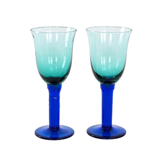 szklanki i kieliszki Para kolorowych kieliszków, duński design, lata 70, produkcja: Dania