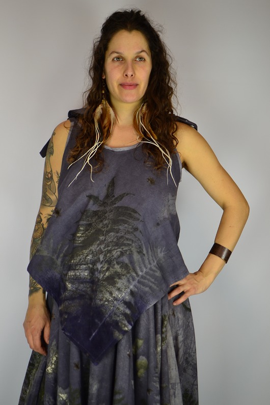 topy damskie Barwiona Roślinami Bluzka "Łąka Nocą"