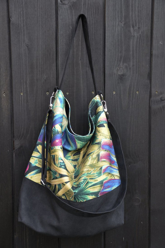 torby XXL TORBA HOBO XXL - print monstera