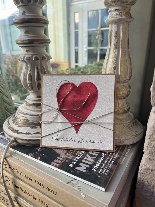 kartki scrapbooking Wyjątkowa kartka na walentynki - walentynka z sercem dla Ciebie Kochanie z wy