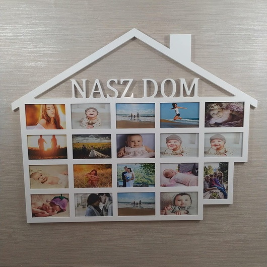ramki na zdjęcia Multiramka ramka na zdjęcia Nasz Dom z dachem 19 zdjęć 10x15