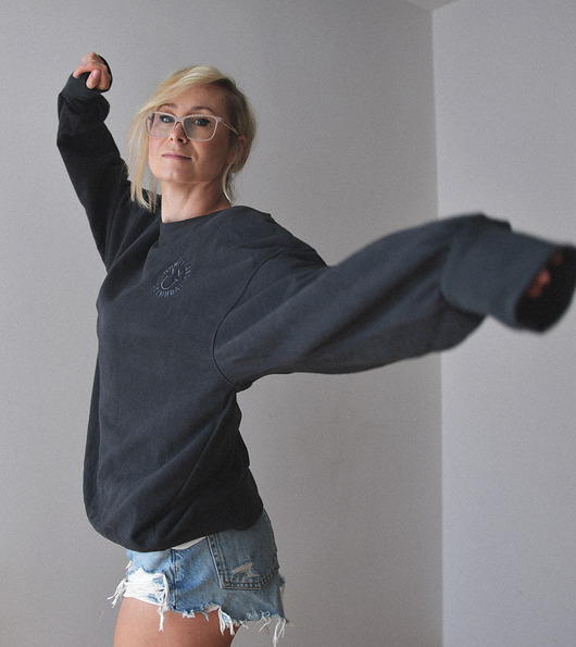 bluza bez kaptura damska Bluza Puffy Antracyt