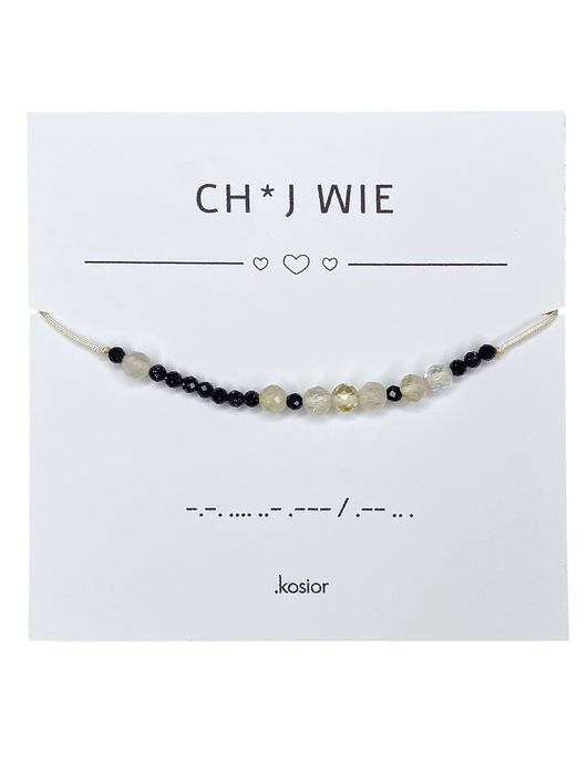 bransoletki na sznurku Bransoletka z alfabetem Morse Cytryn i Noc Kairu