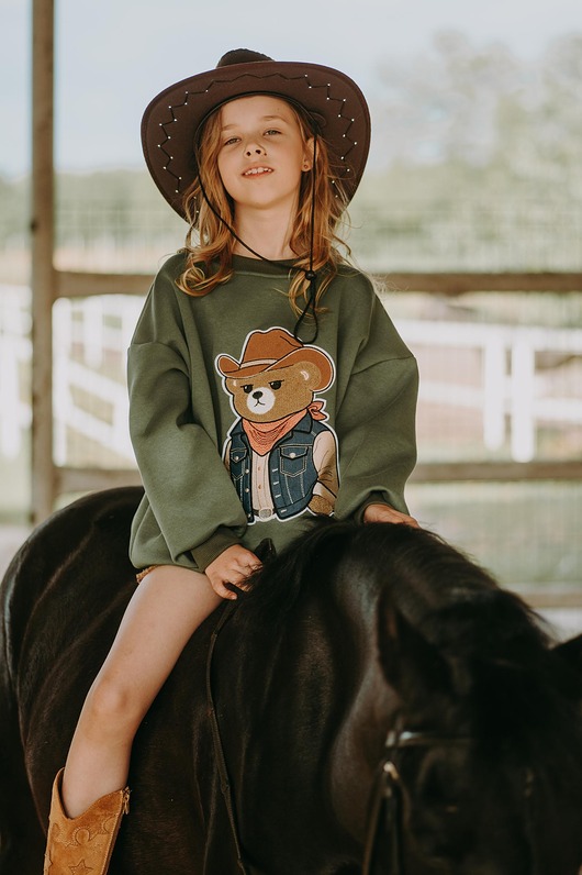 bluzy dla chłopców Bluza oversize Kowboj Teddy