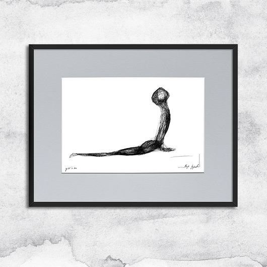 grafiki i ilustracje Joga - autorska grafika z ramą