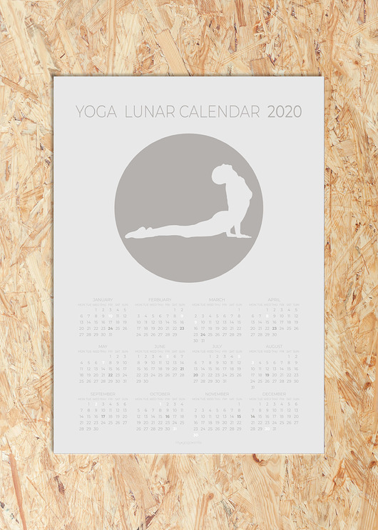 Kalendarz księżycowy 2020 szary My Yoga Smile