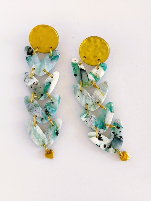 kolczyki z masy plastycznej Długie kolczyki KŁOSY