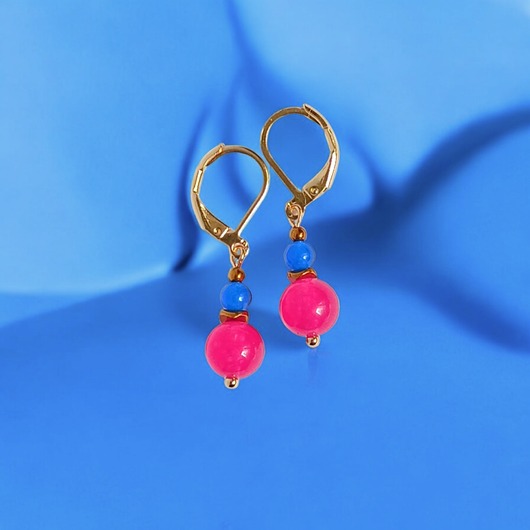 kolczyki z kamieniami SUMMER COLLECTION : drobne kolczyki : kolorowy jadeit I