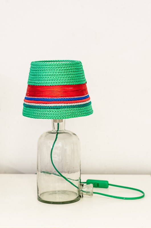Lampka nocna butelka  - abażur hand-made herywalery
