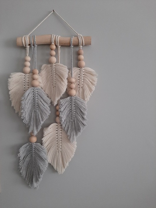 makramy Makrama pióra