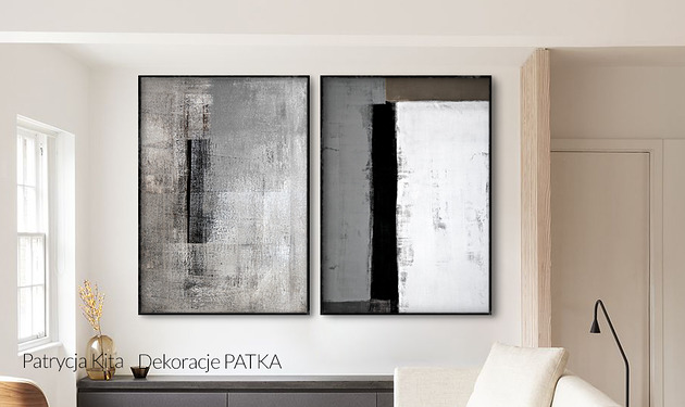 Abstrakcja - KOMPLET GRAFIK - 2 SZTUKI Dekoracje PATKA Patrycja Kita