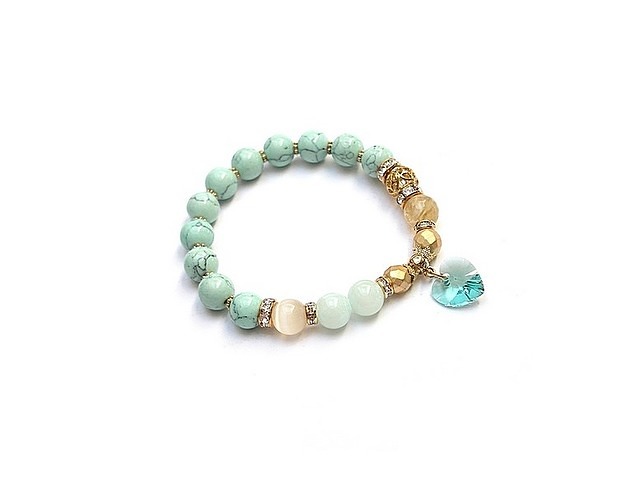 bransoletki z kamieni naturalnych Kolekcja Rich - Pastel blue and ivory /16.08.22/