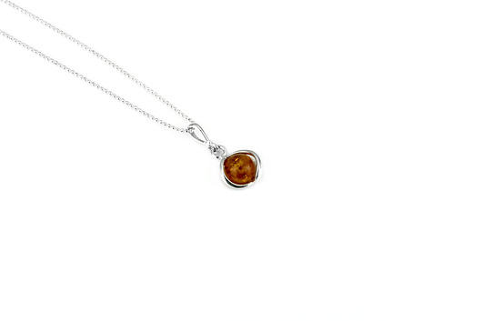 Colare Bursztyn Koniakowy srebrny  Brazi Druse Jewelry