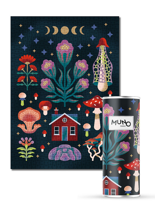 puzzle dla dzieci Muno Puzzle Grzybobranie by Magdalena Kwiatkowska 1000 el. w ozdobnej tubie