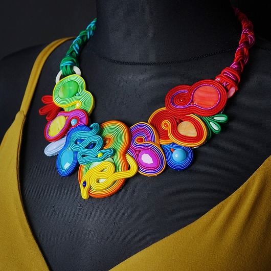 kolie Kolorowy Bajkowiec - naszyjnik Soutache