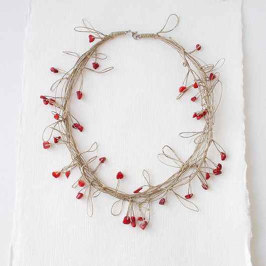 kolie Lady in Red Naszyjnik lniany Vol. 2