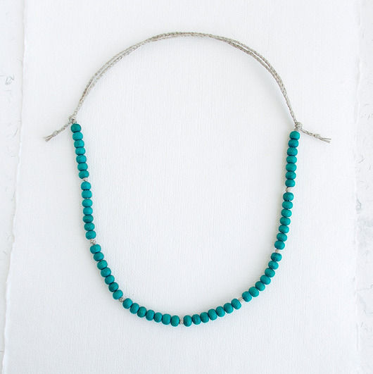 korale Blue lekki naszyjnik lniany