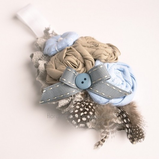 SWEET BLUE and BEIGE opaska FloraArt