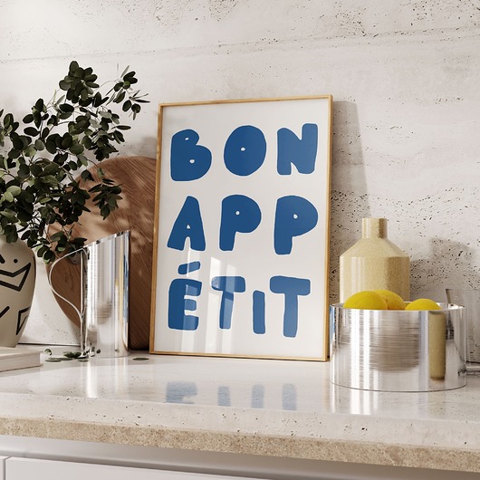 plakaty Plakat Bon Appetit Niebieski