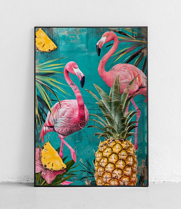 plakaty Plakat Flamingi i tropikalne smaki